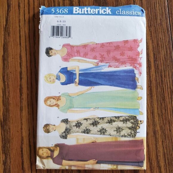 Vintage 90s Butterick Pattern 5368 Uncut Evening Length Dress A Line Sz 6 8 10 - Picture 2 of 3